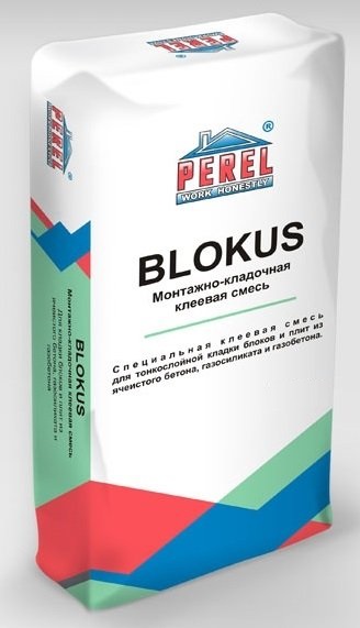 Монтажно-кладочная клеевая смесь Perel BLOKUS 0334 белая, 40 кг